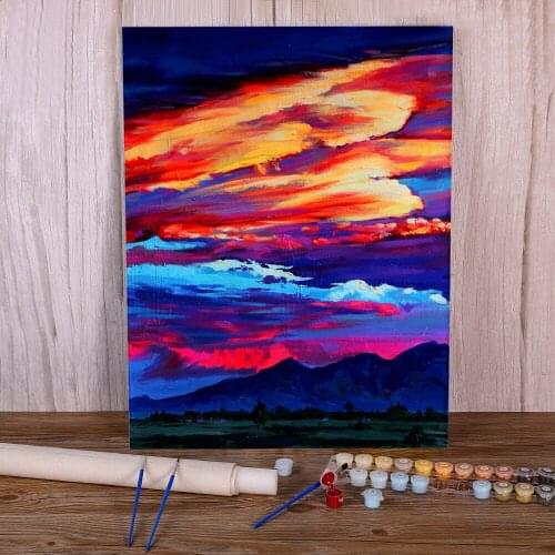 Landscape Clouds Coloring By Numbers Painting Package Oil Paints 50*70 Picture By Numbers Photo New Design For Kids Art