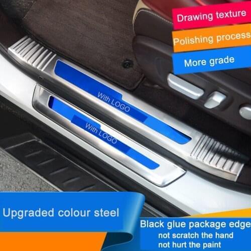 QHCP Car Door Sill Strip Welcome Pedal Cover Stainless Steel Scuff Plate Threshold Guard For Lexus RX300 200T 450H Car Styling