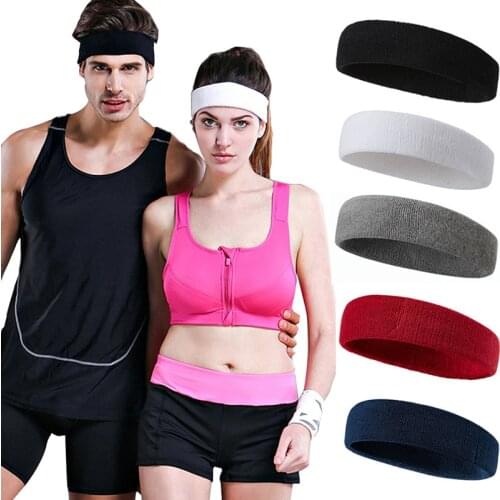 1Pc Women/Men Cotton Sweatband Headband Sport Yoga Gym Running Stretch Hair Head Band Cycling Prevent Sweat Band
