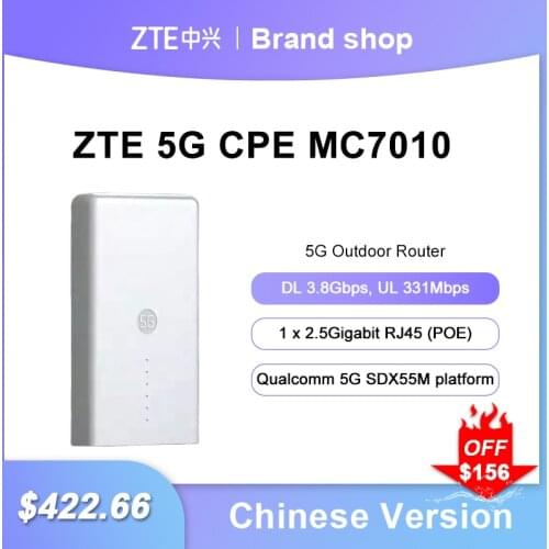 Unlocked ZTE Outdoor Router MC7010 5G Sub6+4G LTE 5G NR NSA+SA Qualcomm 5G SDX55M platform n1/n3/n7/n8/n20/n28/n38/n41/n77/n78