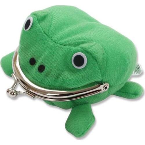 Kawaii Cartoon Japanese Manga Frog Children Plush Coin Bag Purse Clamp Change Purse Wallet Kids Girl Women Mini Handbag For Gift