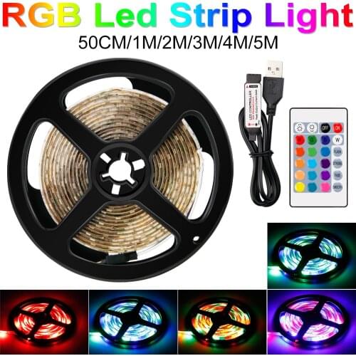 RGB IP65 Waterproof LED Strip USB TV Light Tape Ribbon LED Decoration Light LED Flexible Strip Lamp Cabinet Lamp 0.5 1 2 3 4 5m