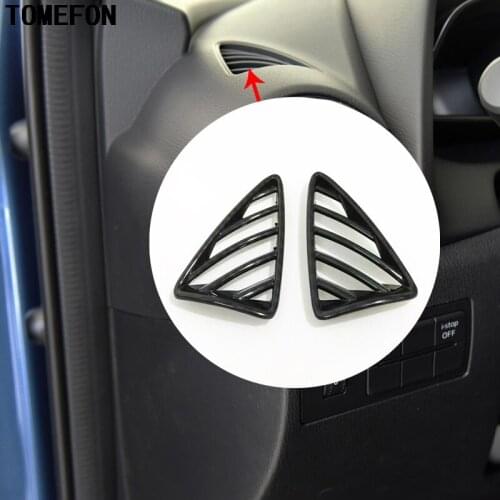 TOMEFON For Mazda CX-3 CX3 2015 2016 2017 2018 ABS Front Upper Interior AC Decorative Frame Moulding Air Condition Cover 2pcs