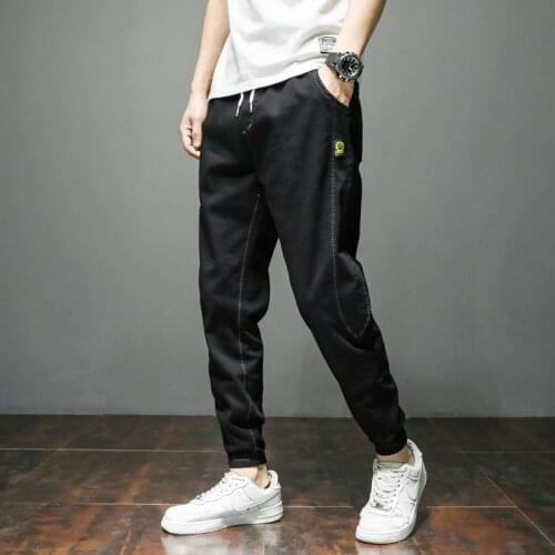 Streetwear Hip Hop Tapered Pants Jogger Jeans Men Hip Hop Streetwear Harem Jeans Pants Men Loose Joggers Denim Casual Sweatpants