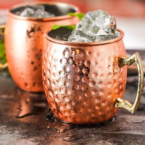 1pcs 530 ml Rose gold Metal wine glass copper-plated mug Moscow Mule Cup beer cups Creative cocktail glasses party bar Supplies