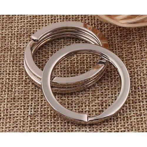 10pcs Silver Flat Key Ring Jump Split Rings Keychain Key Chains Findings Key Fob High Quality Key Rings-33MM