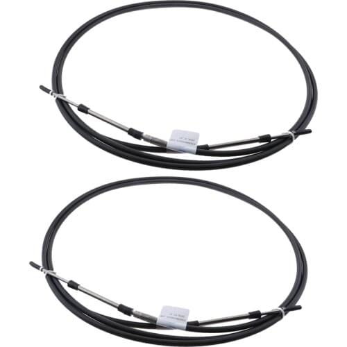 2pcs Black Throttle Shift Remote Control Box Cable For Yamaha Outboard 17 FT