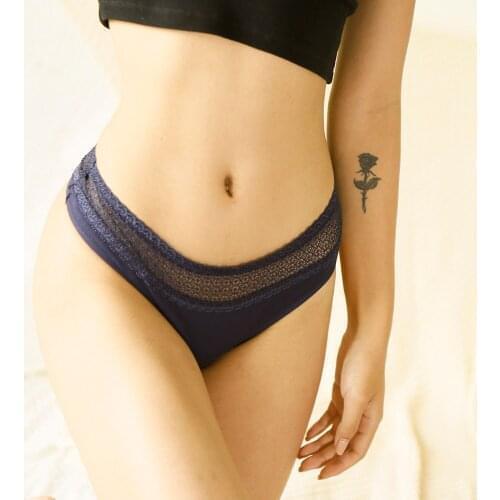 3Pcs/Lot Womens Underwear Temptation Cotton Thongs Mesh Hollow Out Lace T-Back Low Waist Seamless Girls Briefs Female Pantys