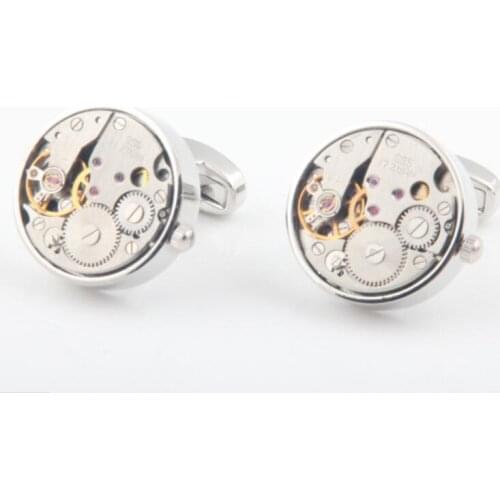 5Pairs/lot Functional Watch Movement Cufflinks Movable Steampunk Gear Watch Mechanism Cuff Links Mens Jewellery Accessory Gift