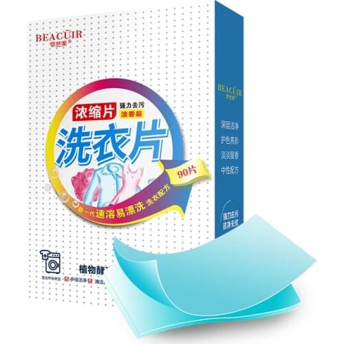 90Pcs Volume Laundry Soap New Formula Laundry Detergent Sheet Nano Concentrated Wash Powder For Washing Machine Cleaner Cleaning