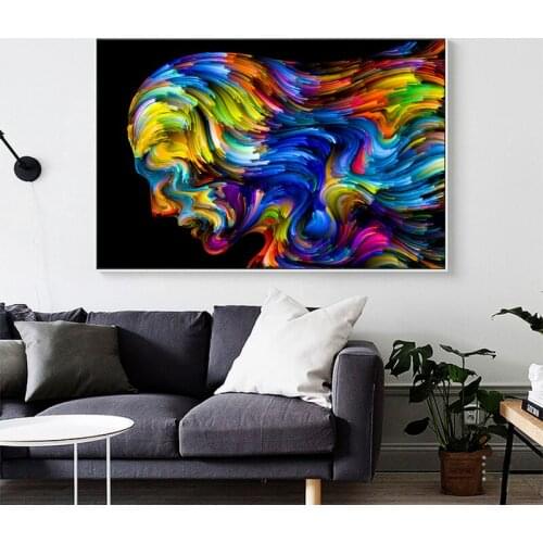 Abstract Girl Minds Graphic Wall Art Canvas Prints Modern Kiss Couple Canvas Paintings On The Wall Art Pictures Home Decor