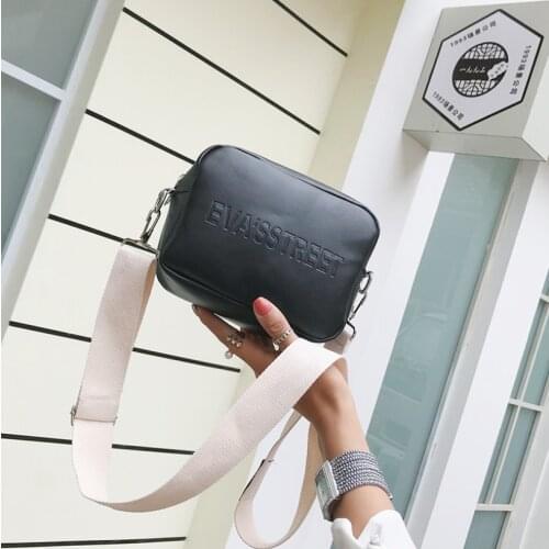 Aliwood Brand Womens Shoulder Bags Simple Flap Designer Leather Embossed Letters Messenger Bags Handbags Females Crossbody Bag