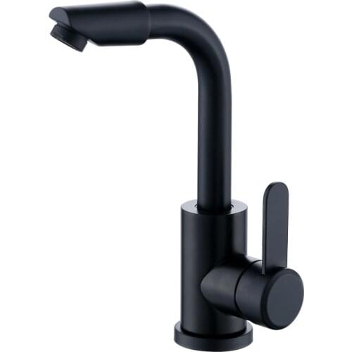 Black 304 Stainless Steel Polished Bathroom Basin Mixer Dual Sink Rotatable Basin Faucet Kitchen Mixer Tap With 2 Hoses