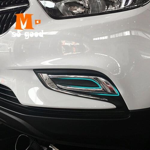For Buick Encore ABS Chrome Accessories 2016 17 18 2019 Car Front and Rear Fog Lamp Light Frame Trim Sticker Decoration Cover