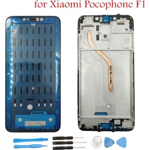 For Xiaomi Pocophone F1 Middle Frame Plate Housing Bezel Faceplate Bezel LCD Supporting Front Frame Repair Spare Parts + Tools