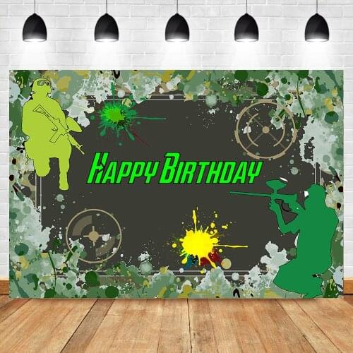 Laser Tag Birthday Party Photography Backdrops Happy Birthday Party Photo Background Kids Birthday Decorate Supplies Backdrops