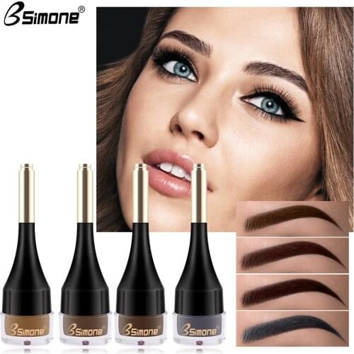 4 Color Eyebrow Tattoo Enhancers Long-lasting Waterproof Air-cushion Dye Eye Brows Gel Brown Liquid Eyebrows Tint Cream Makeup
