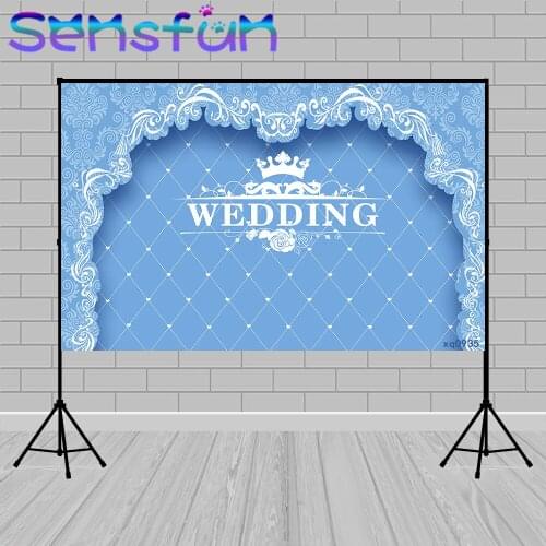Blue Wedding Party Photography Background Customized Bridal Shower Photo Backdrop for Party Decoration Vinyl