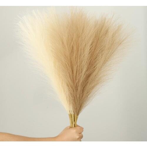 6PCS Artificial Pampas Grass Branch Flower Vase Decorations Fake Plants Wedding Christmas Home Decor Faux Reed Flower