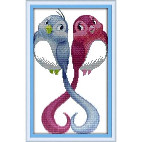 Joy Sunday Love Birds Chinese Cross Stitch Kits Ecological Cotton Stamped Diamond Painting 11CT DIY Wedding Decoration For Home
