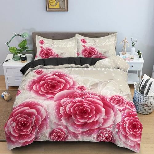 Beautiful Flowers Pattern Soft Luxury Duvet Cover Set Bedding SetSingle King Queen Size Quilt Cover With Pillowcase Home Decor