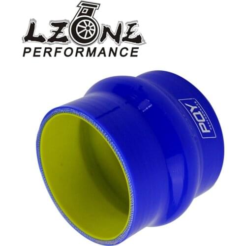 LZONE - 3.0" 76mm Hump Straight Silicone Hose Intercooler Coupler Tube Pipe with PQY logo BLUE & YELLOW JR-HSH0030-QY