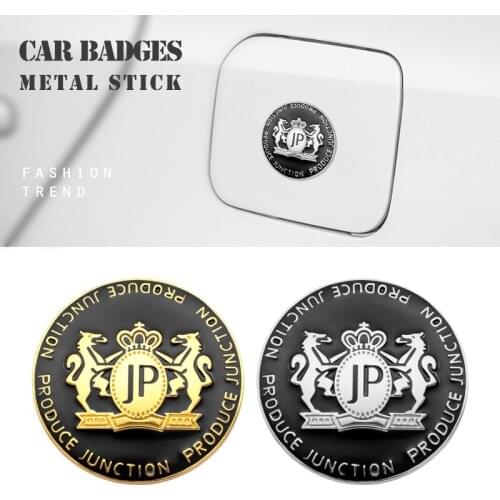 Car Styling 2Pcs JP Metal Badge Junction Produce Sticker Emblem Auto Accessories For Car Side Windows Body Auto Rear Trunk Lid