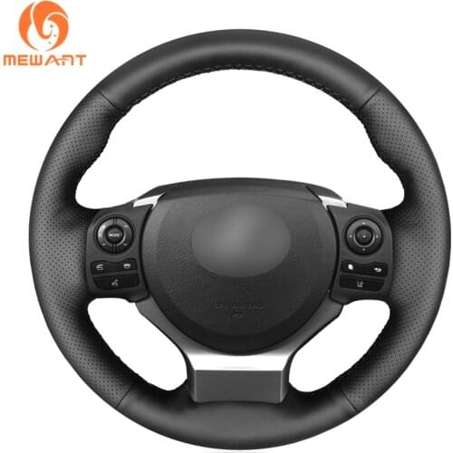 MEWANT Black Genuine Leather Car Steering Wheel Cover for Lexus IS200t 2016 2017 IS250 2014 2015 IS300 IS350 IS F-Sport