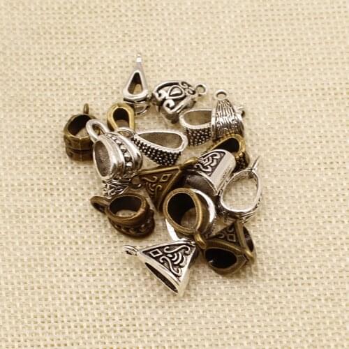Fashion 20pcs Triangle Bail Beads Charms Pendants For Bracelet Findings Jewelry Accessories