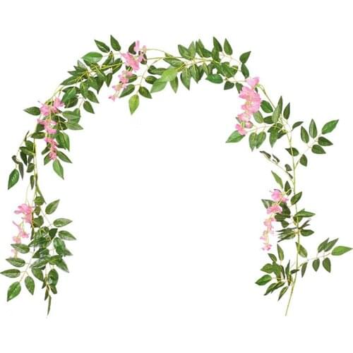 Simulation Rattan Strip Wisteria Wall-Mounted Artificial Flower Vine For Wedding DIY Craft Home Party Kids Room Decoration