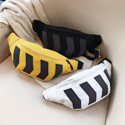 Chest Bag for Men Waist Bag Canvas Fanny Pack Male Street Reflective Crossbody Pack Casual Travel Bags Hip Hop Shoulder Pack