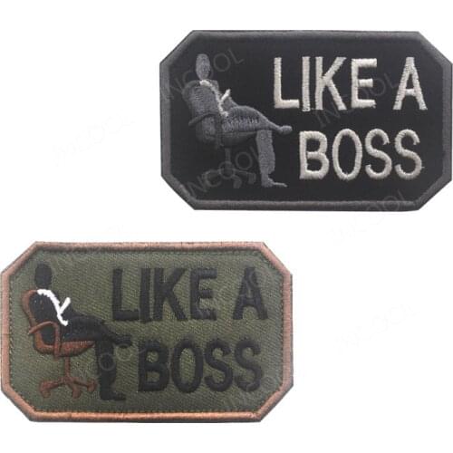 Embroidery Patch Like a Boss Military Army Patches Tactical Combat Appliques Emblem Embroidered Badges For Jackets Caps