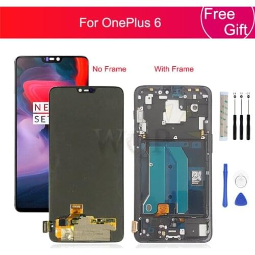 OLED for OnePlus 6 LCD Display Touch Screen Digitizer Assembly with frame for oneplus 6 screen replacement repair parts 6.28"