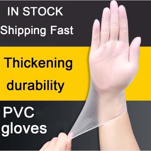 100 PCS Transparent Disposable PVC Gloves Dishwashing/Kitchen/Latex/Rubber/Garden Gloves Universal For Home Cleaning