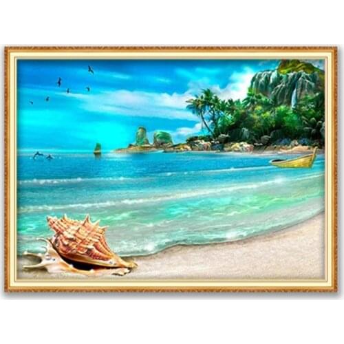 Nature Landscape DIY 11CT Embroidery Cross Stitch Kits Needlework Craft Set Cotton Thread Printed Canvas Home Decoration Sell