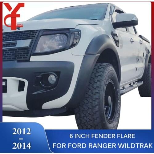 6 Inch OEM design Fender Flares Accessories For Ford Ranger 2012 2013 2014 Double Cabin Mudguards Exterior Parts