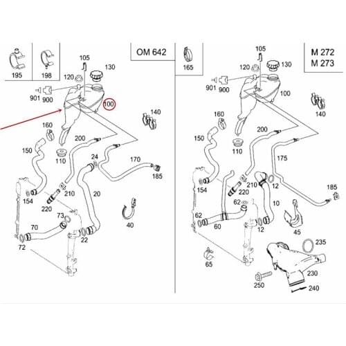 Liquid storage tank Suitable for S400mer ced es-be nzS500 Expansion kettle Back to the kettle Antifreeze kettle Paying kettle