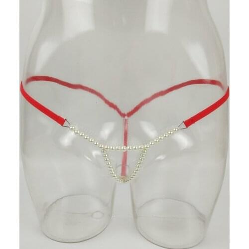 Sexy Pearls Thongs Open Crotch Women Massage Beading Panties Tanga Plus Size Extreme Hot Erotic Lingerie Underwear Costumes