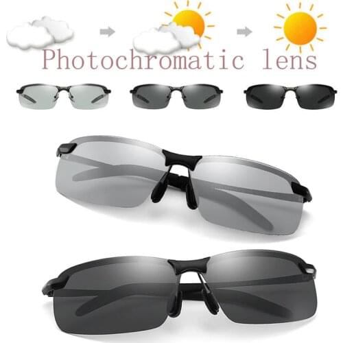 Photochromic Polarized Sunglasses for Men Classic Drivers Sun Glasses Eyewear Vintage Eye Glasses Fishing Discolor Lens UV400