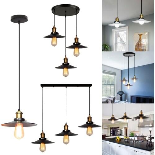 Vintage Industrial Pendant Lights Lighting Retro Chandelier Hanging Lamp Ceiling Lamps LED Kitchen Living Room Decor 1/3 Heads