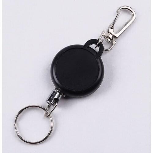 Retractable Resilience Steel Wire Rope Elastic Casual Stainless Steel Badge Reel Belt Retractable Key Ring ID Card Holder Clips