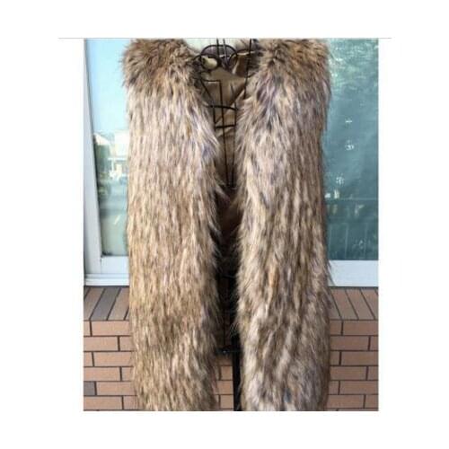 Womens Long Section Casual Imitaion Fur Vests Large Size Fake Fur Waistcoats Female Winter Autumn Fur Vest Coats Jackets K516