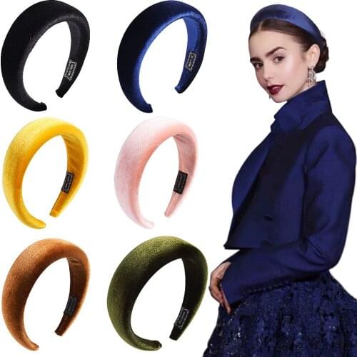 New fashion ins Sponge Thick Headbands for Women Hair Accessories Solid color Wide Headwear Hairbands