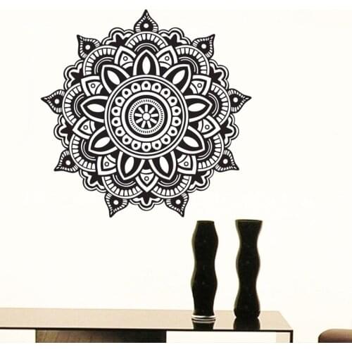 ZOOYOO Mandala Indian Pattern Wall Sticker PVC Self Adhesive Home Decor Hot Sale Waterproof Flower Wall Decals