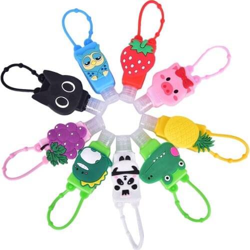 1pc 30ml Cute Silicone Mini Hand Sanitizer Hand Gel Holder Portable Safe Gel Holder Travel Shampoo Soap Dispenser Bottle