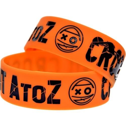 1PC CrossFit A to Z Sport Silicone Bracelet 1 Inch Wide Adult Size