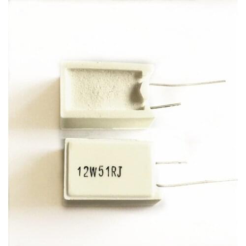 100% New&original 1Pcs ceramic 12W51R cement resistor 12W 51ohm 12W51RJ 12W 51RJ 12W 51R 12W51ohm 12W51 ohm 5% Vertical resistor
