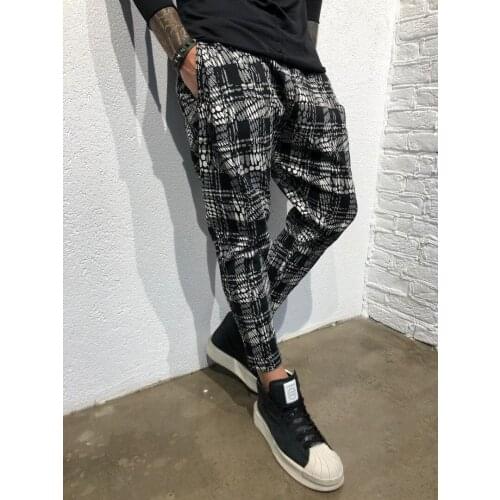 2019 nueva marca men pants straight leg de corte Slim urbano pierna recta Casual pantalones Plaid men trousers