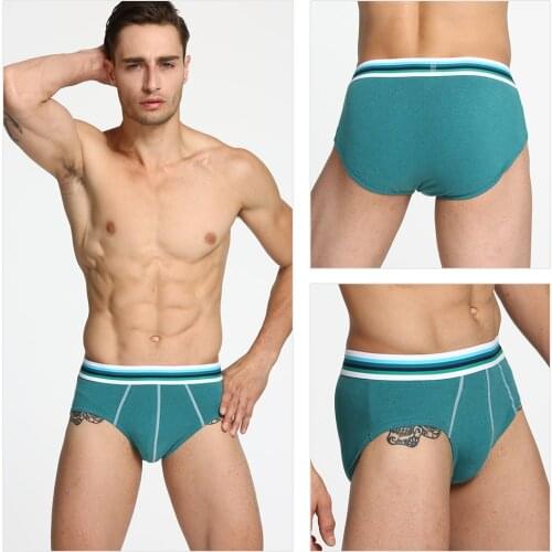 2021 New Style Mens Briefs Colorful Male Bikini Underwear Y-Front Cotton Sexy Panties Briefs For Boys 3PCS / Pack Boxershorts