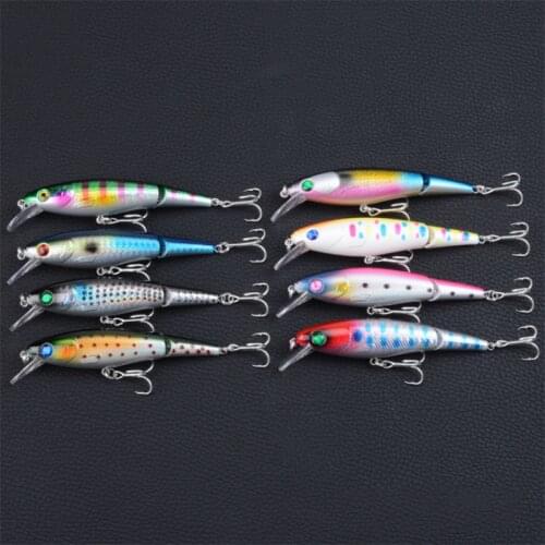 3D Eyes 8Pcs Plastic Hard Bait Fishing Tackle Classic 8 Segments 10.5cm/13.3g Artificial Sea Fishing Lures Saltwater